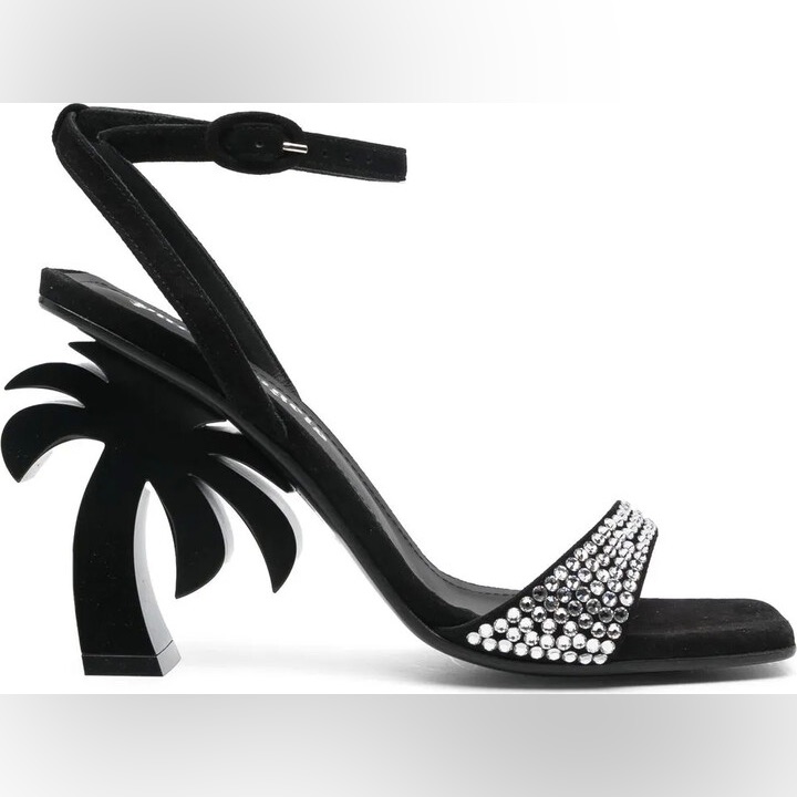 Palm Angels Palm Embellished Suede Sandals